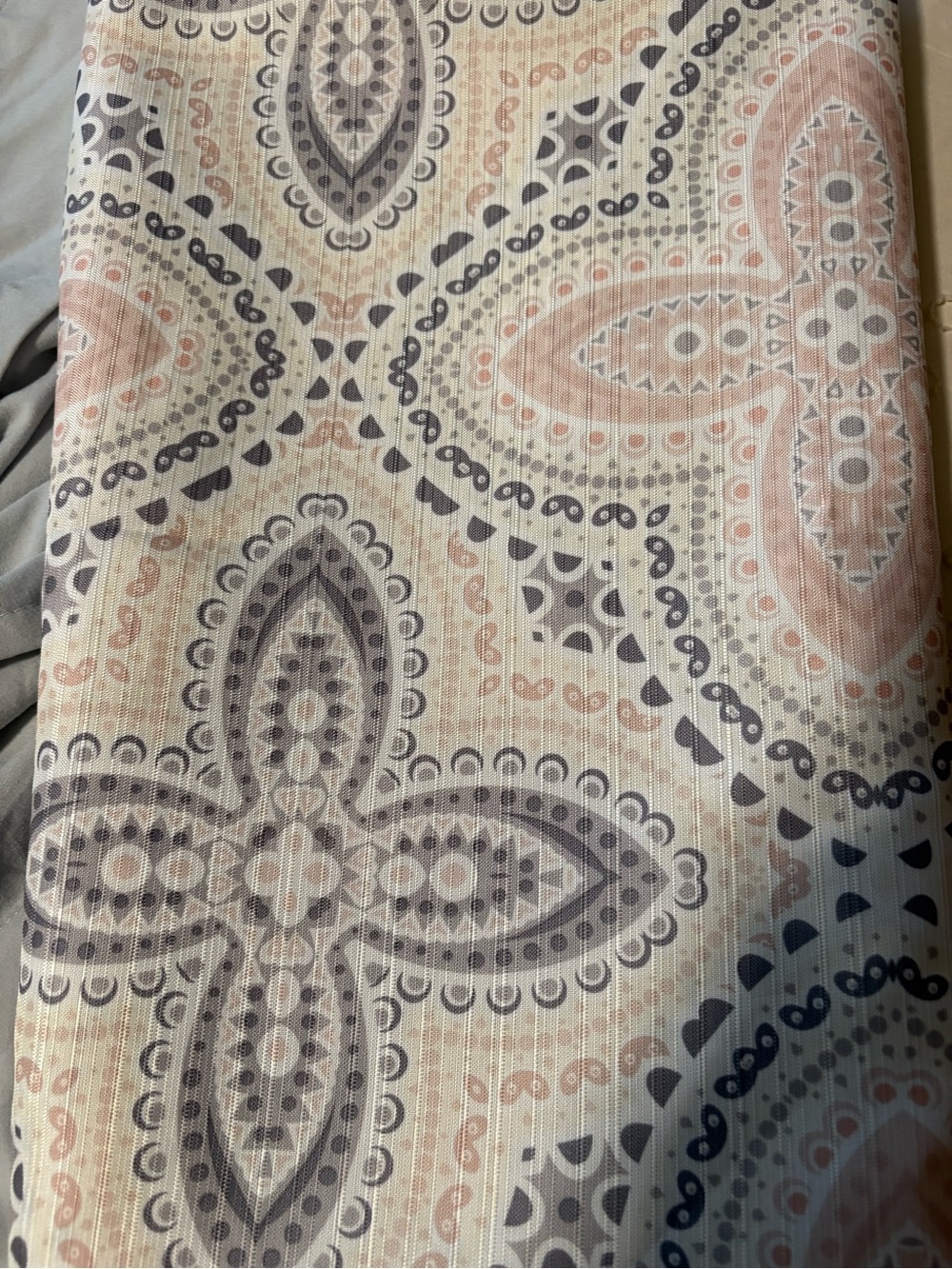 Paisley Medallion Shower Curtain — Cream with Blush and Gray
